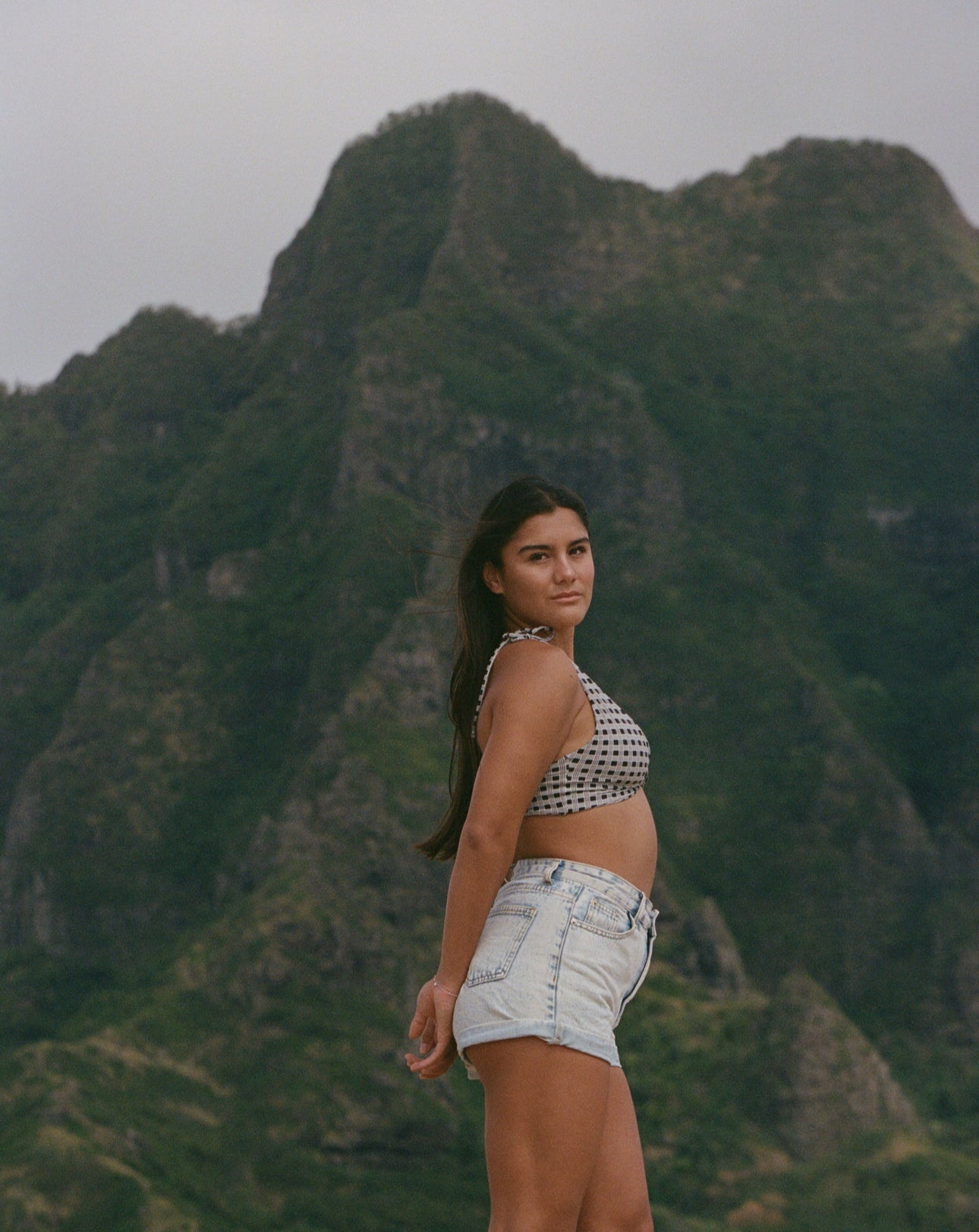 Kuia Top / Black Palaka