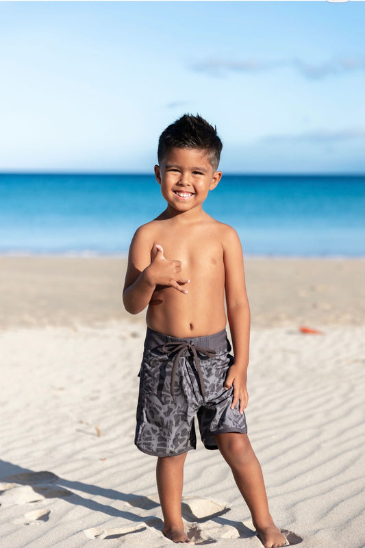 Keiki Grey Hebrew Surf Shorts