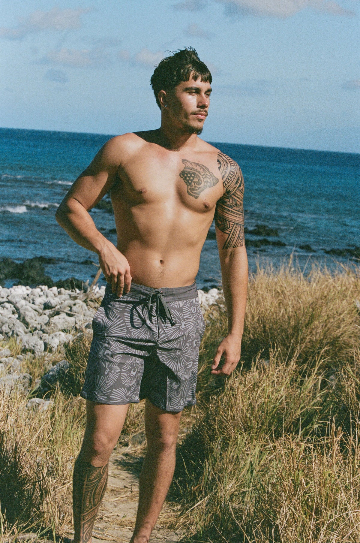 Grey Opihi Surf Shorts