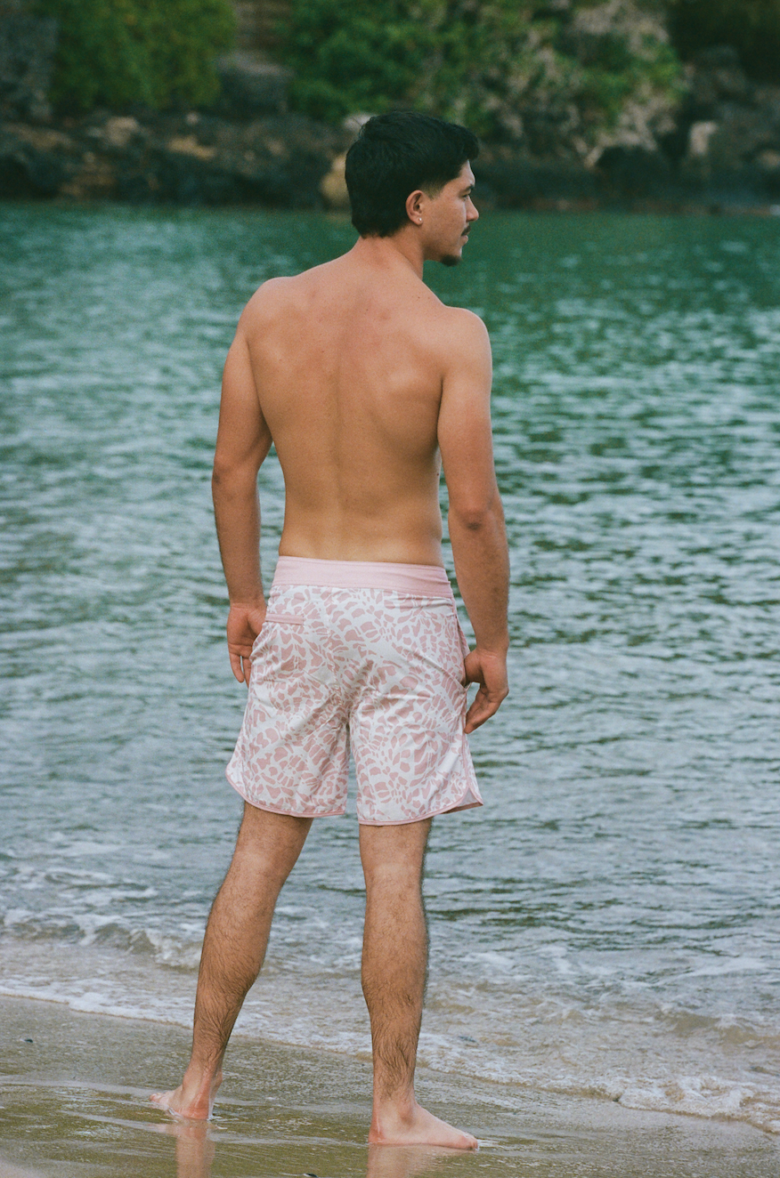Pink Hebrew Surf Shorts